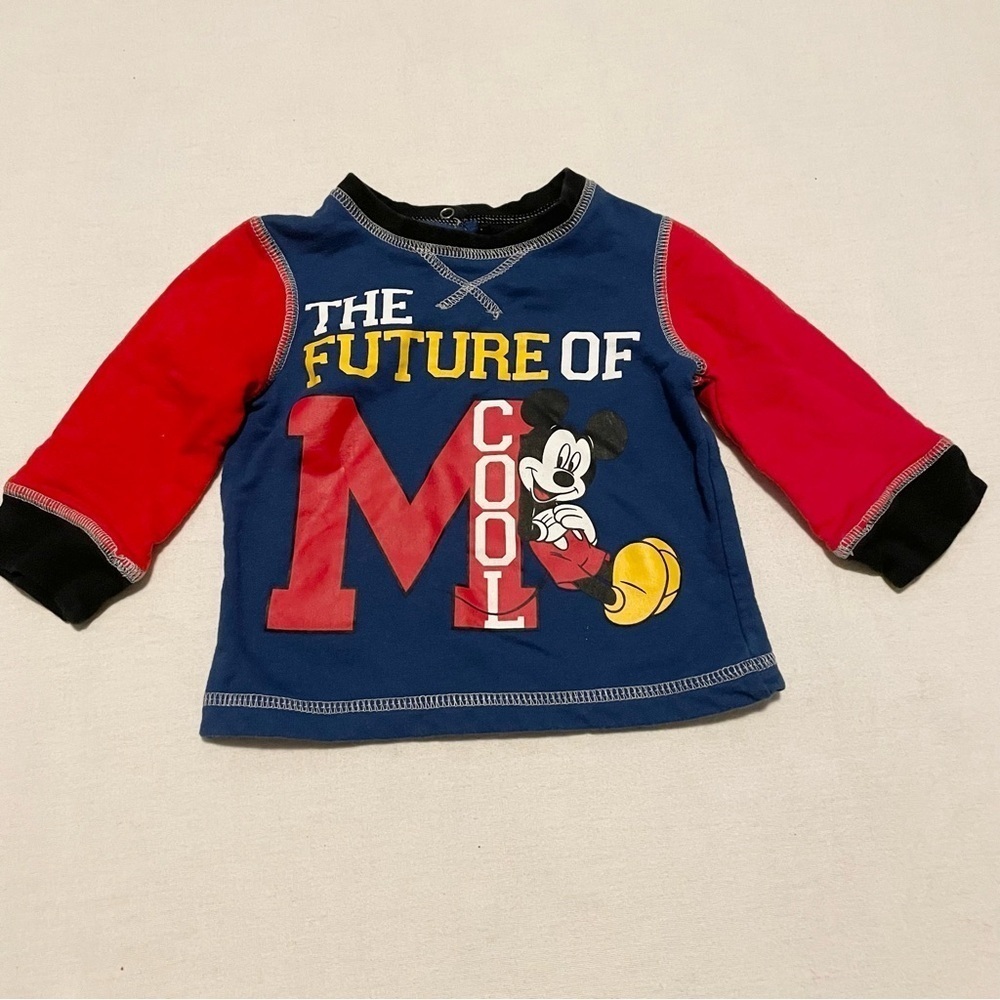 Disney Baby Mickey Mouse Long Sleeve Shirt Size 3-6 Months